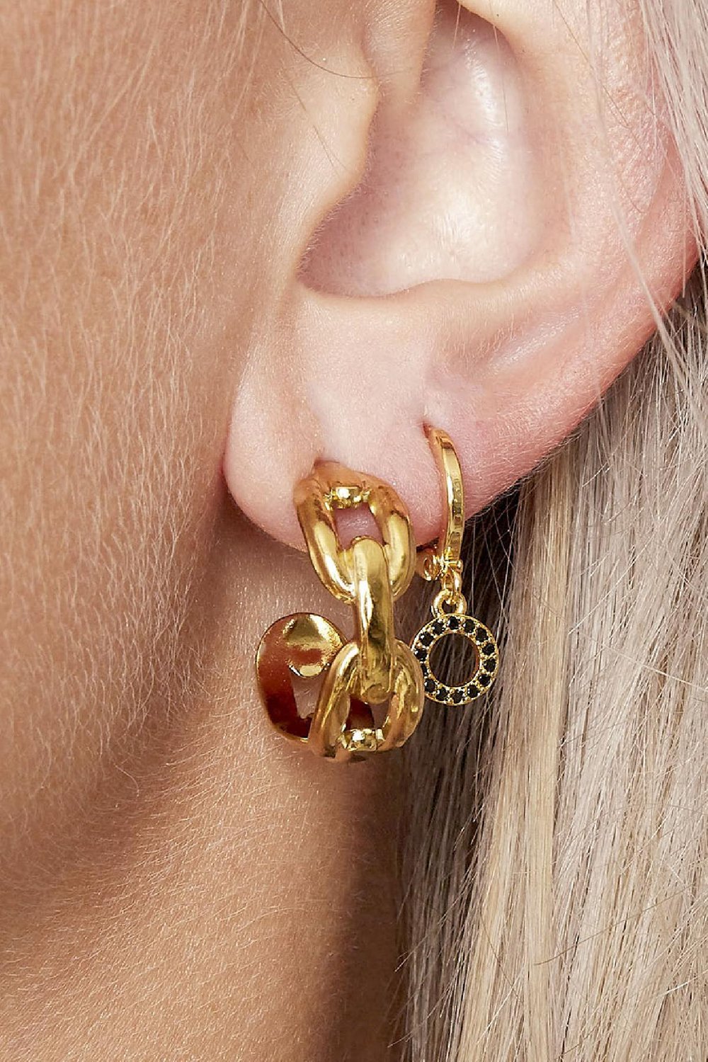 Pendientes Oval Chain Plata Acero inoxidable h5Imagen2